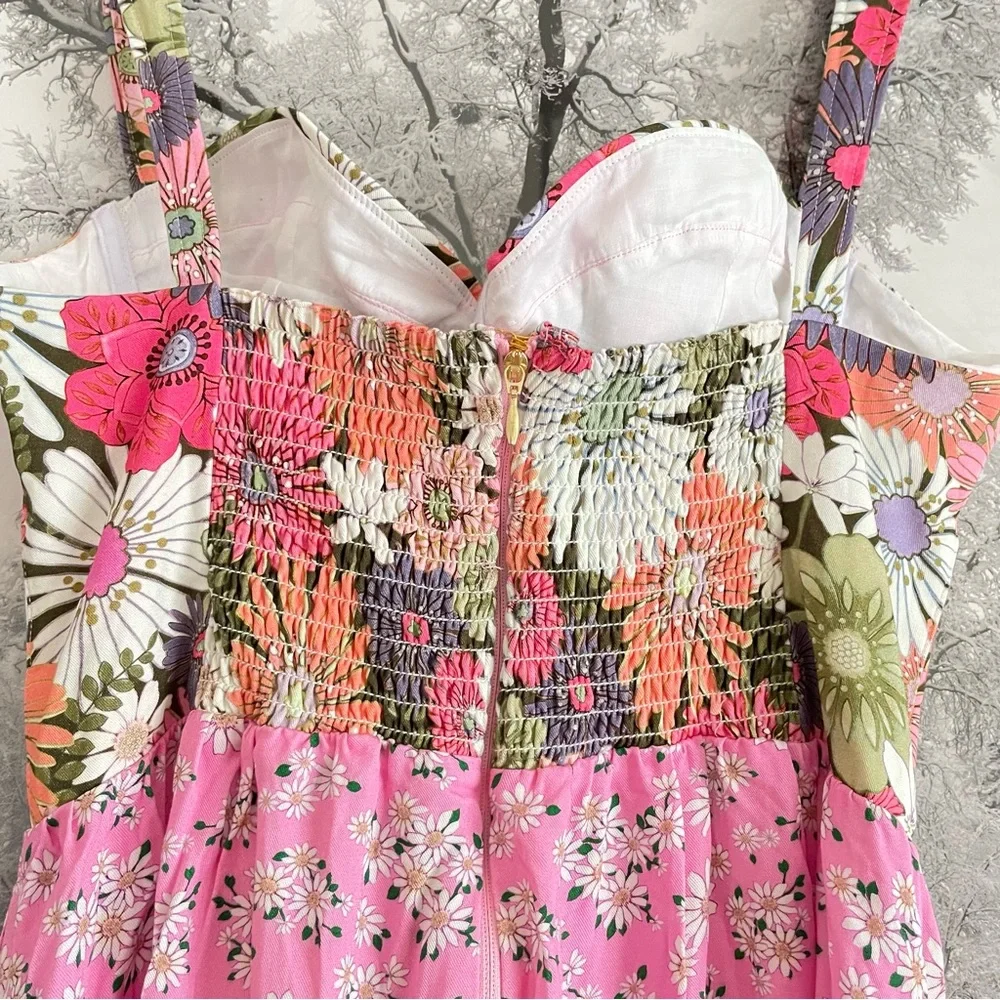 Agua Bendita Alani Java Maxi Dress Pink Bloom Large Underwire NWT - Picture 15 of 16